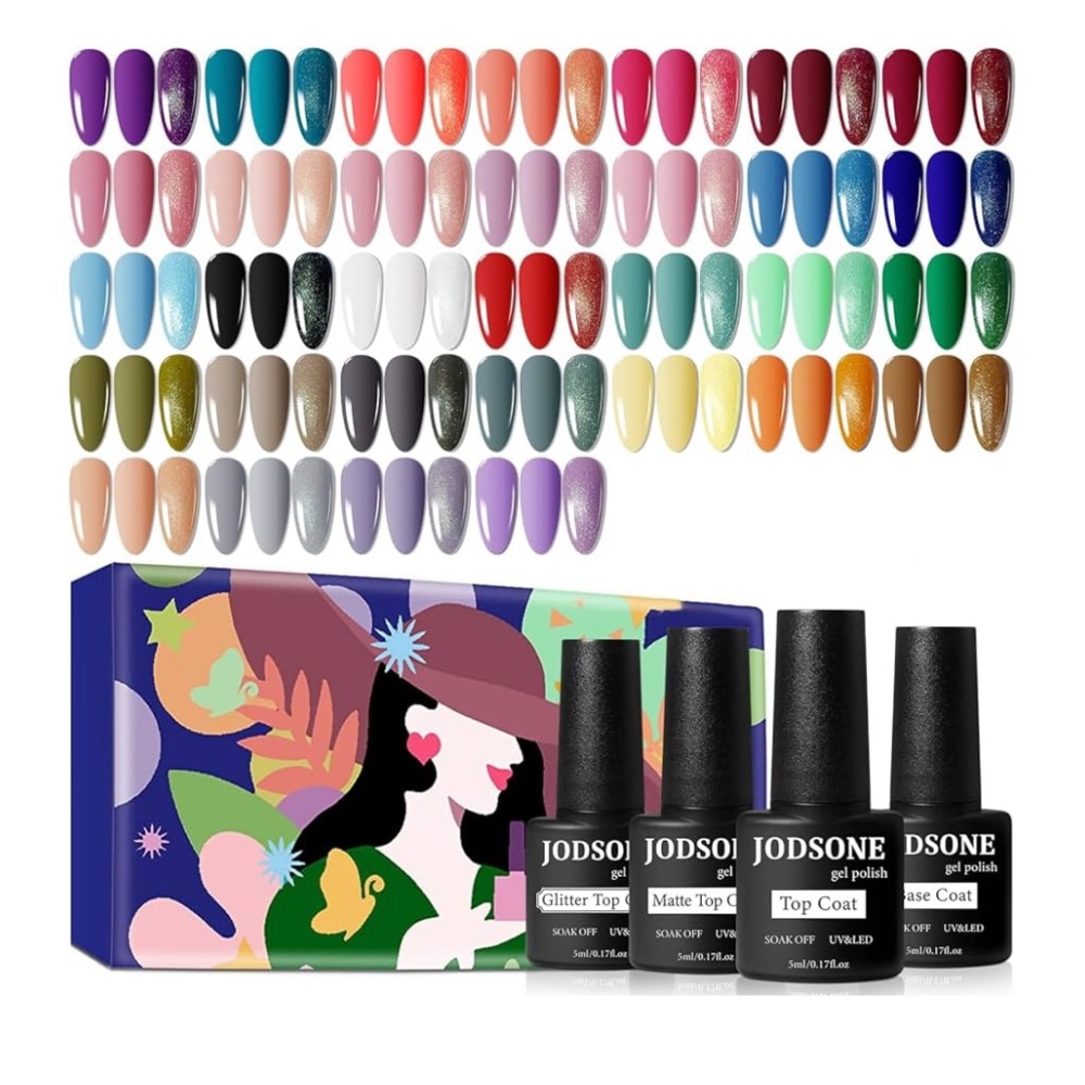 Gel Nail Polish Set - Black, White, Gold